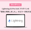 Lightning G3 Pro Unitプラグインの 「更新に失敗しました。」のエラー対処方法